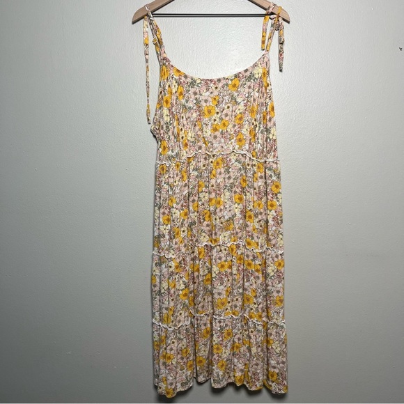 Winslow Women Dress 3X Floral Tiered Midi Cottagecore Boho Babydoll‎ Empire - Picture 1 of 10